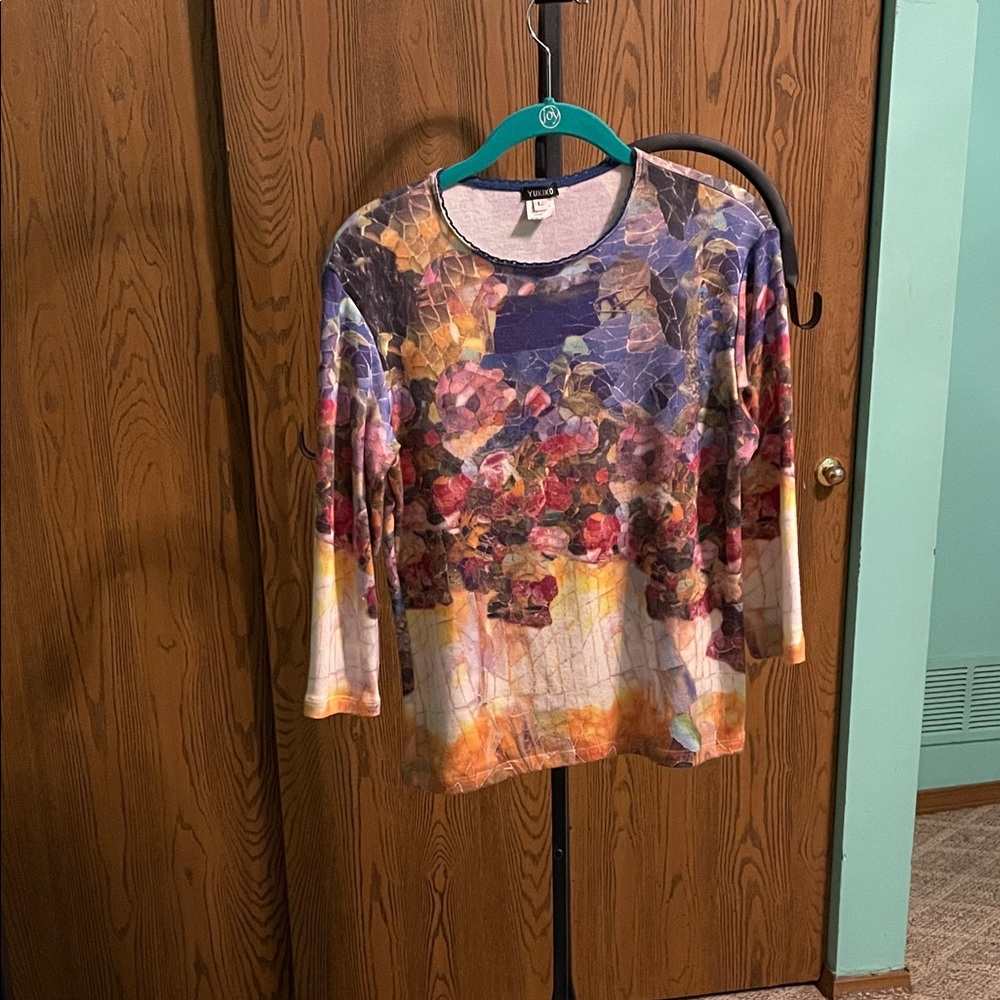 Yukiko Vibrant Floral Long Sleeve Top